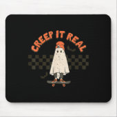 Retro Halloween Creep it real Ghost Boy Fall Seaso Mousepad (Vorne)