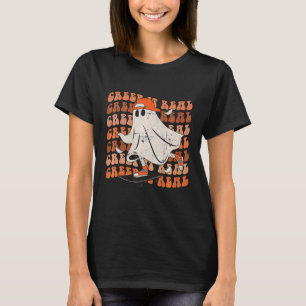 Retro Halloween Creep It Real Ghost Boy Vintag Gr T-Shirt