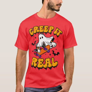 Retro Halloween Creep it Real Vintag Ghost Hallow T-Shirt
