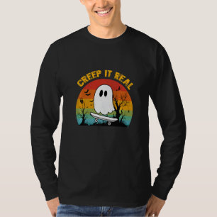Retro Halloween Creep It Real Vintage Geist Hallow T-Shirt