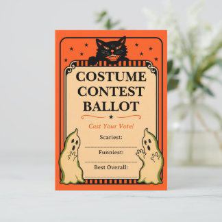 Retro-Halloween-Dekorationsstil 2 Kostüm-Abstimmun Karte