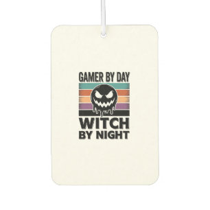 Retro-Halloween-Design für Gamer bei Tag und Hexe  Autolufterfrischer