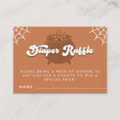 Retro Halloween Diaper Raffeleinlage Begleitkarte (Vorderseite)