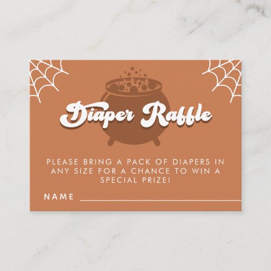 Retro Halloween Diaper Raffeleinlage Begleitkarte (Vorderseite)