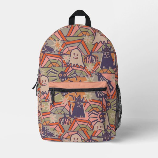 Retro Halloween Disco Party Bedruckter Rucksack (Vorderseite)