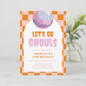 Retro Halloween Disco zum Geburtstag Einladung (Stehend Vorderseite)