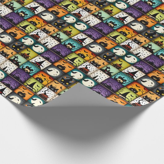 Retro Halloween: Ein Spooktacular aus dem Mittelal Geschenkpapier (Ecke)