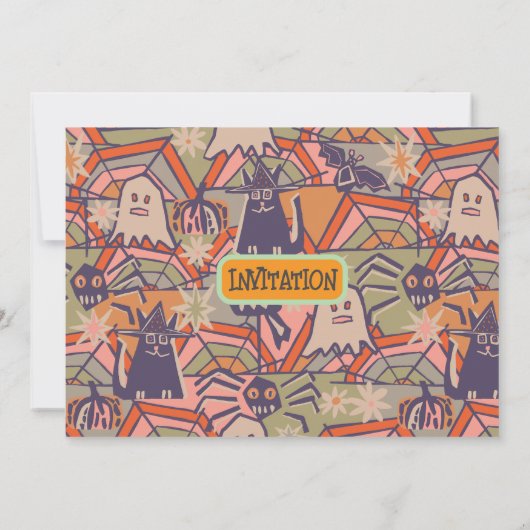 Retro Halloween Einladung (Rückseite)