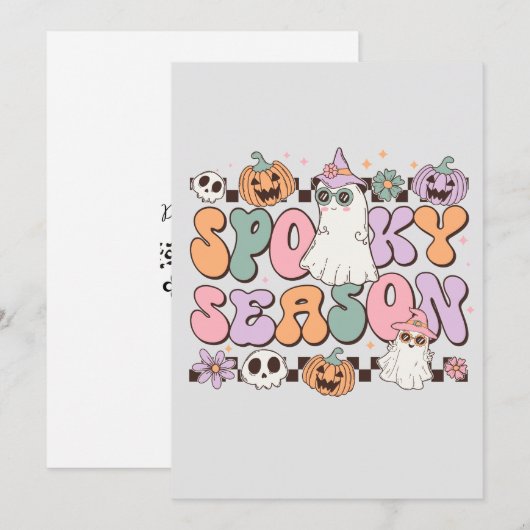 Retro Halloween Einladung (Vorne/Hinten)
