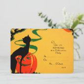 Retro Halloween Einladung (Stehend Vorderseite)