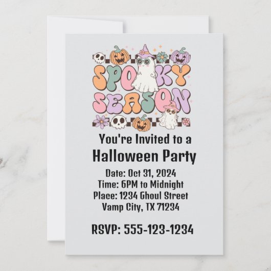 Retro Halloween Einladung (Vorderseite)