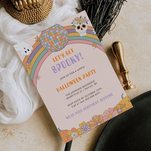 Retro Halloween Einladung für ein Groovy Halloween