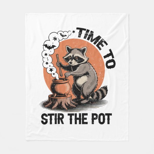 Retro Halloween Feral Time um den Pot zu umrühren Fleecedecke (Vorderseite)