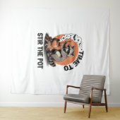 Retro Halloween Feral Time um den Pot zu umrühren Wandteppich (Beispiel (Horizontal))