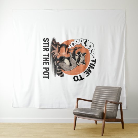 Retro Halloween Feral Time um den Pot zu umrühren Wandteppich (Beispiel (Horizontal))