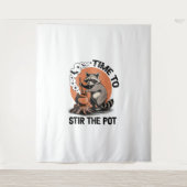 Retro Halloween Feral Time um den Pot zu umrühren Wandteppich (Vorderseite)