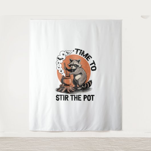 Retro Halloween Feral Time um den Pot zu umrühren Wandteppich (Vorderseite)