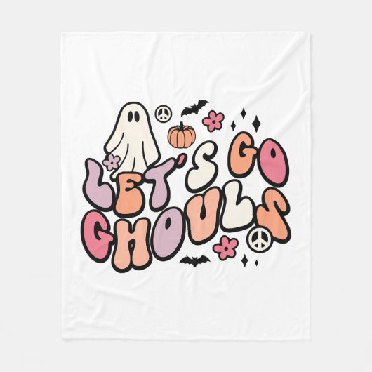 Retro Halloween Fleecedecke (Vorderseite)