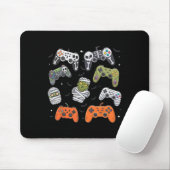 Retro Halloween Gaming Controller Skeleton Game Ha Mousepad (Mit Mouse)