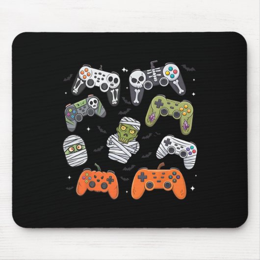 Retro-Halloween-Gaming-Controller-Skelett-Spiel-Ha Mousepad (Vorne)
