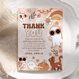 Retro Halloween Geburtstag Danke Karte