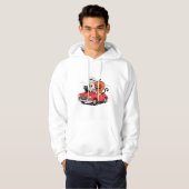 Retro-Halloween-Geist fährt rotes Auto Hoodie (Vorne ganz)