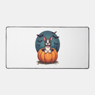 Retro Halloween Geist Französische Bulldogge Gothi Schreibtischunterlage