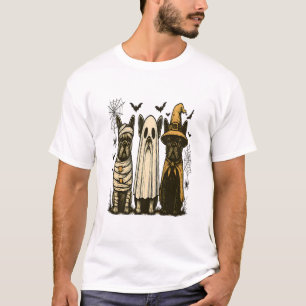 Retro Halloween-Geist Französische Bulldogge Gothi T-Shirt