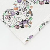 Retro Halloween Geister und Kürbisherzen Fleecedecke (Ecke)