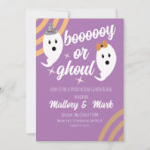 Retro Halloween Gender Reveal Groovy Party Einladung (Vorderseite)