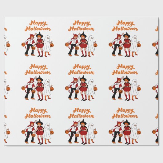 Retro-halloween Geschenkpapier (Flach)