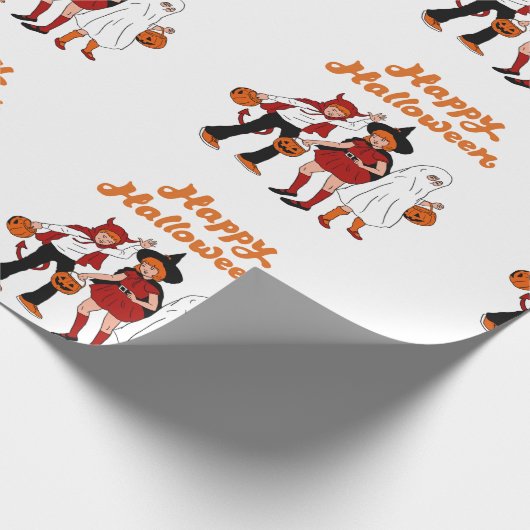 Retro-halloween Geschenkpapier (Ecke)