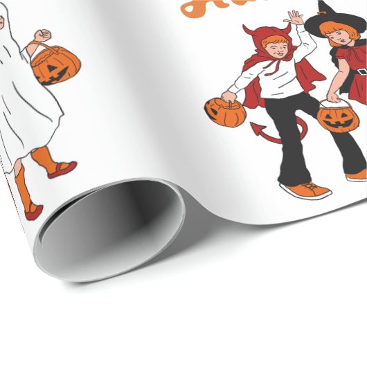 Retro-halloween Geschenkpapier (Rolleneckpunkt)