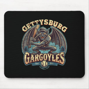 Retro Halloween Gettsyburg Gargoyles Mini League Mousepad