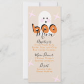 Retro Halloween Ghost Geburtstagsmenü Feiertagskarte (Vorderseite)