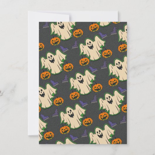 Retro Halloween Ghost Poster Party Einladung (Rückseite)