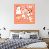 Retro Halloween Ghost Pumpkin Spider Web Hexenhut Leinwanddruck (Insitu (Schlafzimmer))