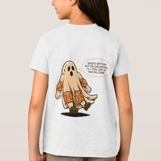 Retro Halloween Ghost Safety - Bleibe Safe Tri-Blend Shirt (Rückseite)