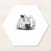 Retro Halloween Ghost und Kat Oversifizierter T -  Untersetzer (Vorderseite)