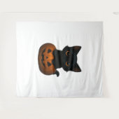 Retro Halloween Ghost und Kat Oversifizierter T -  Wandteppich (Vorderseite (Horizontal))