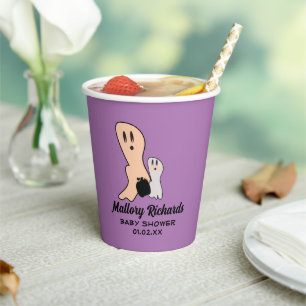 Retro Halloween Ghost Unsere kleine Boo Baby Dusch Pappbecher