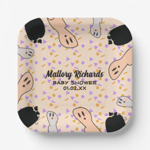 Retro Halloween Ghost Unsere kleine Boo Baby Dusch Pappteller