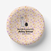 Retro Halloween Ghost Unsere kleine Boo Baby Dusch Pappteller (Vorderseite)