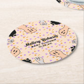 Retro Halloween Ghost Unsere kleine Boo Baby Dusch Runder Pappuntersetzer (Angewinkelt)