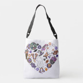 Retro Halloween Ghosts mit Roller Blades Tragetaschen Mit Langen Trägern (Rückseite)