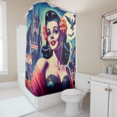 Retro Halloween Girl Duschvorhang (Beispiel)
