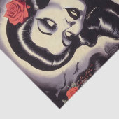 Retro Halloween Goth Button-Up Seidenpapier (Ausschnitt)