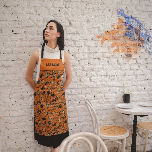 Retro Halloween Graphics Personalisiert Schürze