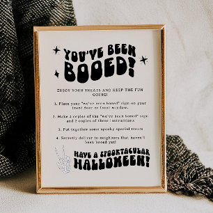 Retro Halloween Groovy Boo Neighbor Game Sign Poster