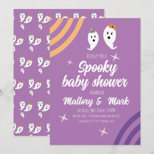 Retro-Halloween-Groovy-Party-Baby-Showers Einladung